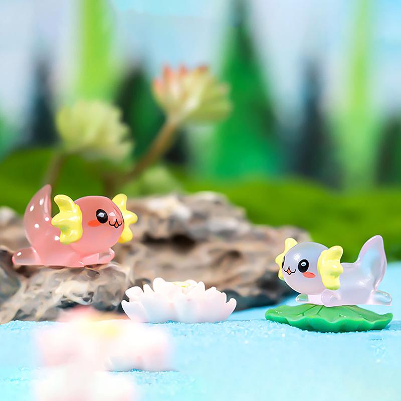 Luminous Hexagonal Dragon Ornament Mini Color Cartoon Doll Micro Landscape Decoration Miniature Toy Decorative Figurines