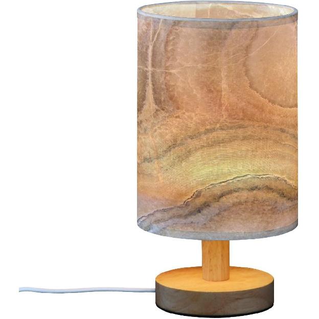 Onyx Marble Desk Lamp Stone Marbling Bedside Lamp Table Lamps Cylinder Nightstand Lamp for Bedroom Living Room Office Decor