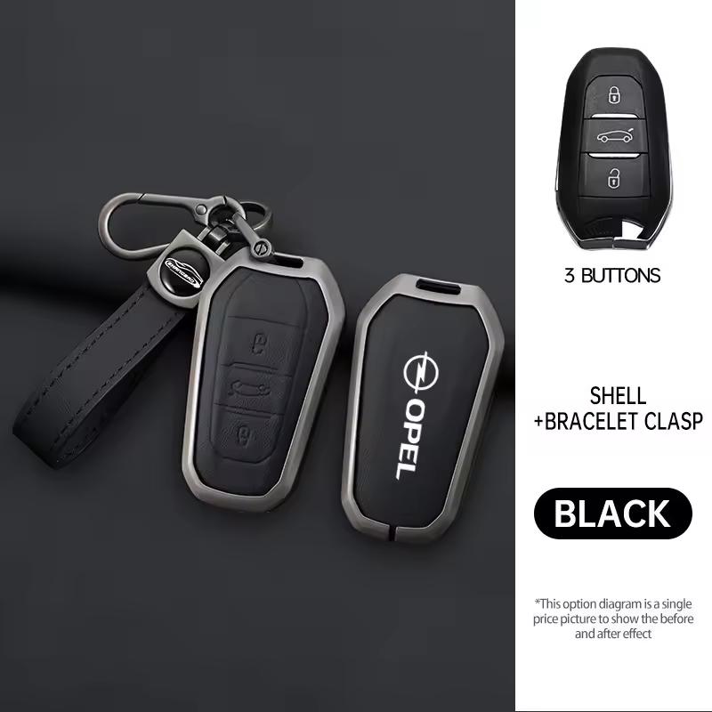 Zinc Alloy Leather Car Remote Key Cover Case Shell For Opel Mokka Corsa Astra Combo Grandland Insignia Frontera Accessories