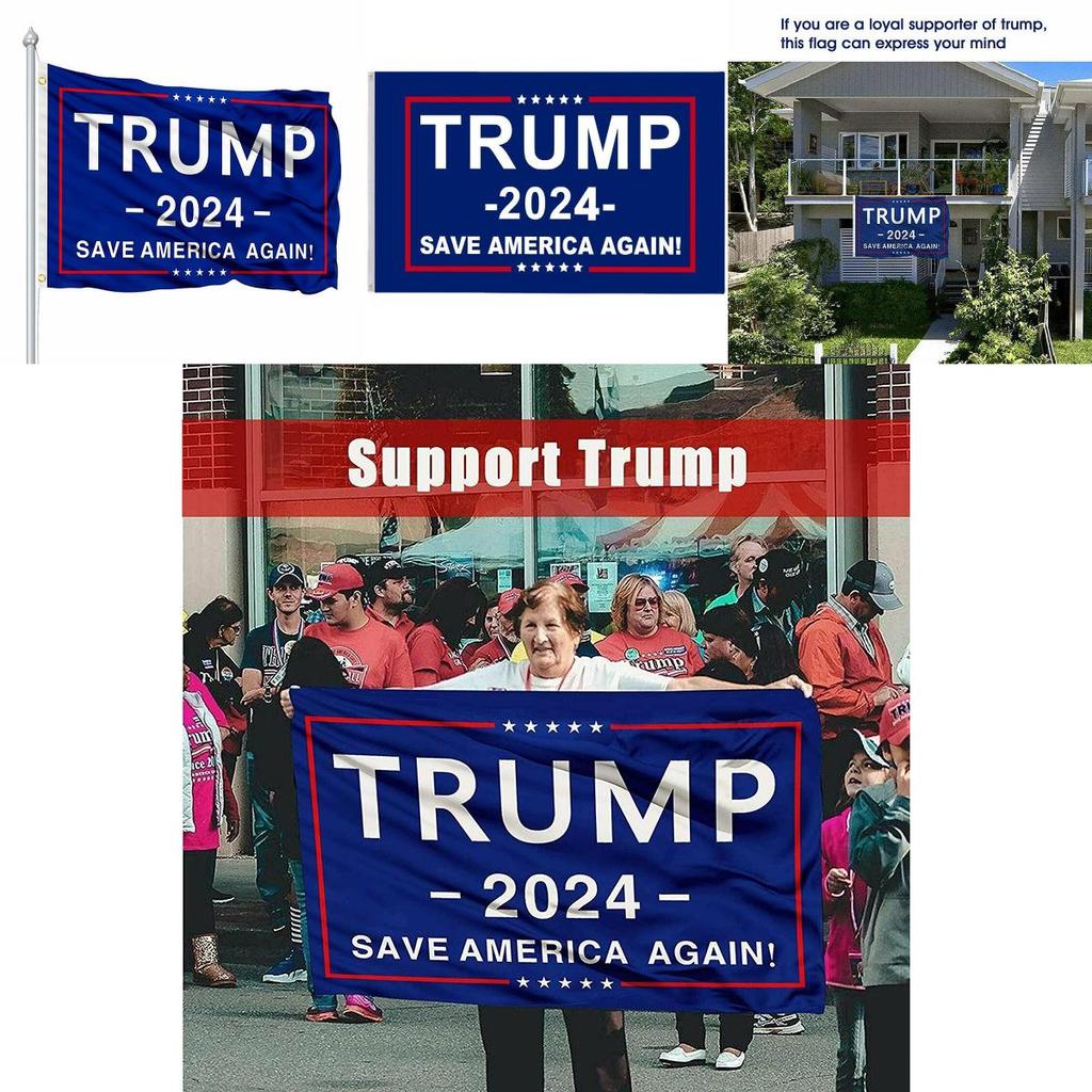 Флаг Трамп 2024 3x5 Уличный Комнатный   Снова Сделаем Америку Великой Флаг Декорация Сад
