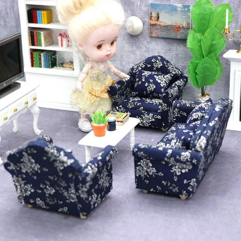 Cute 1:12 Dolls Sofa Pillows Set 8*6.5*7.5cm Miniature Doll House Accessories  Children Toys Gift
