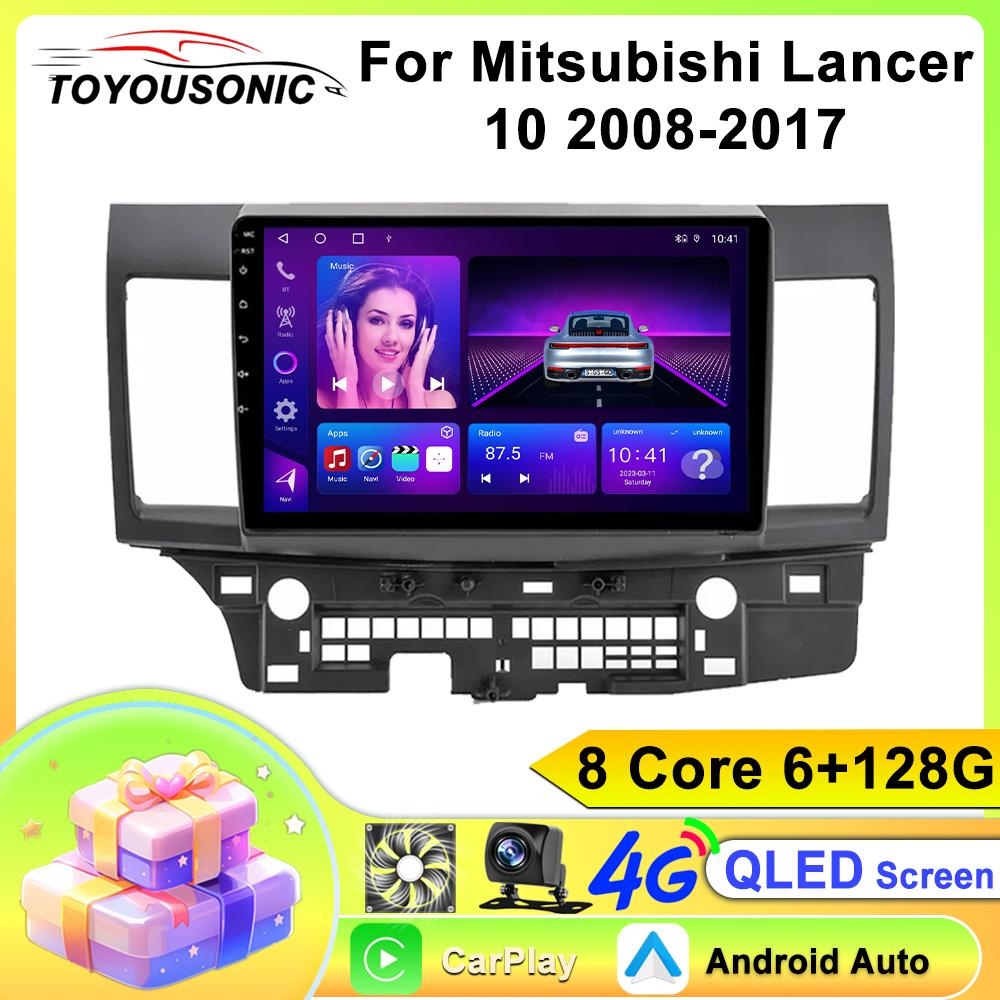 Car Carplay IPS For Mitsubishi Lancer 10 2008-2017 Android Radio Auto GPS Navigation Multimedia Video Stereo Player 4G BT 2din DVD