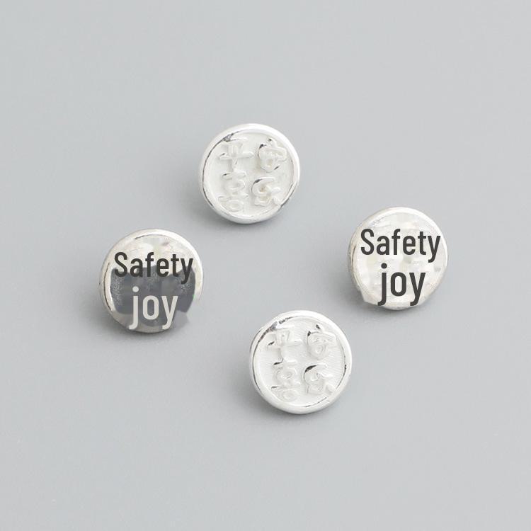 S925 стерлингового серебра Peace & Joy пуговица разделительная бусина DIY браслет и ожерелье аксессуары