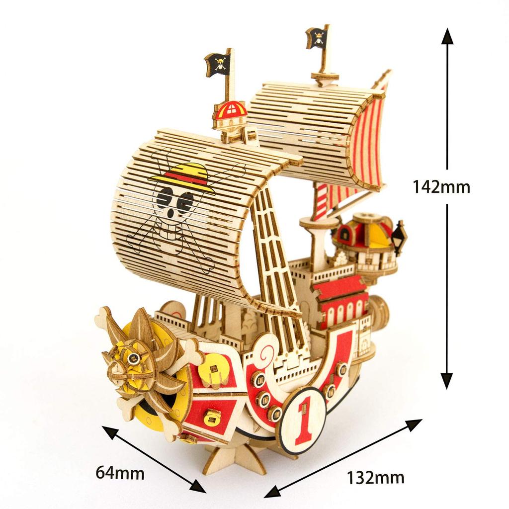 One Piece Thousand Sunny Wooden 3D 3D Puzzle DIY Craft Kit That Can Be Enjoyed by Everyone from Elementary School Students To Adults Educational Toy