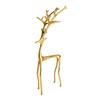 Minimalist Reindeer Statue Artistic Alloy Deer Sculpture Modern Abstract Golden Reindeer Ornament for Christmas Tabletop Mantel Living Room