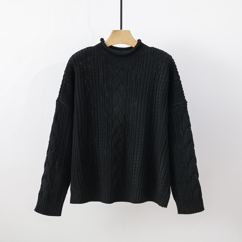 Свитер для женщин осень зима утолщенный пуловер теплый вязаный свитер длинный рукав джемпер свитер оверсайз топы