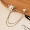 Snowflake Pearl Chain Tassel Brooch Luxury Exquisite Temperament Simple Suit Brooch Versatile Men Women's Accessories Wholesale