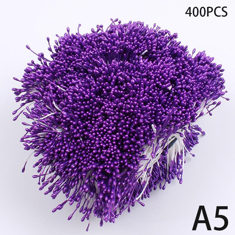 400Pcs Mini Flower Stamen Artificial Pearl Pistil Double Heads DIY Floral Craft For Wedding Decor Needlework Scrapbooking