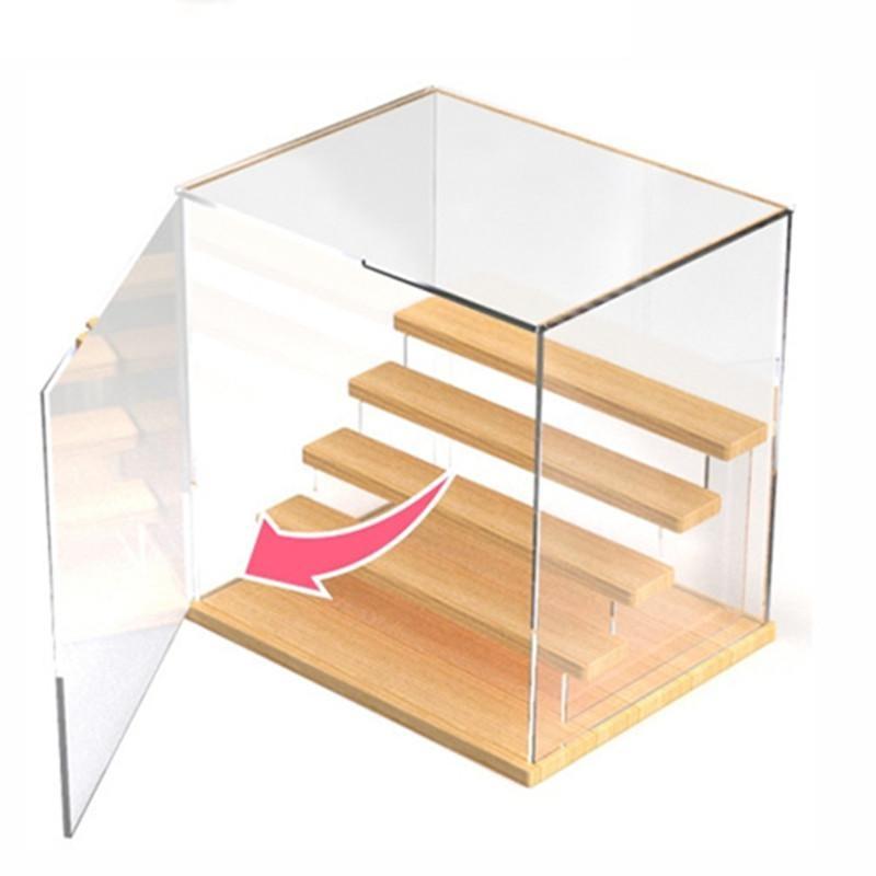 Деревянная глухая коробка для хранения, акриловая витрина, витрина, кукла, модель Lego, пылезащитный чехол, прозрачная витрина