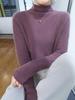 Women's Semi-High Neck Mink Cashmere Sweater: Loose Long Sleeve Pullover for Spring & Autumn
