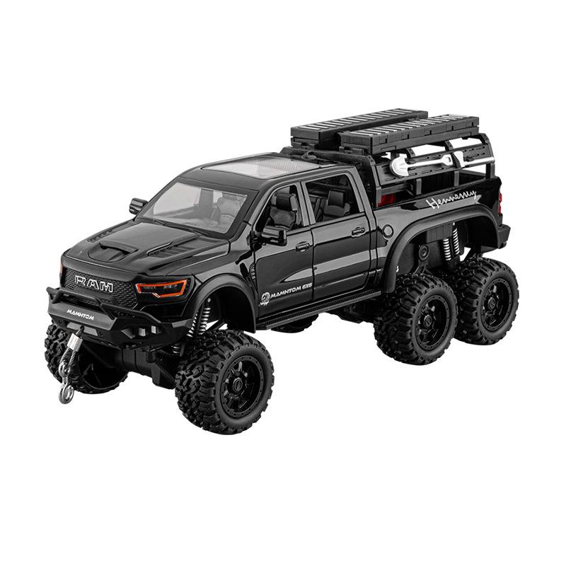 Большой размер 1/24 Пикап-внедорожник Dodge Mammoth 6X6 Детская игрушечная машинка Симуляция Литая модель автомобиля Украшение Подарок для мальчика