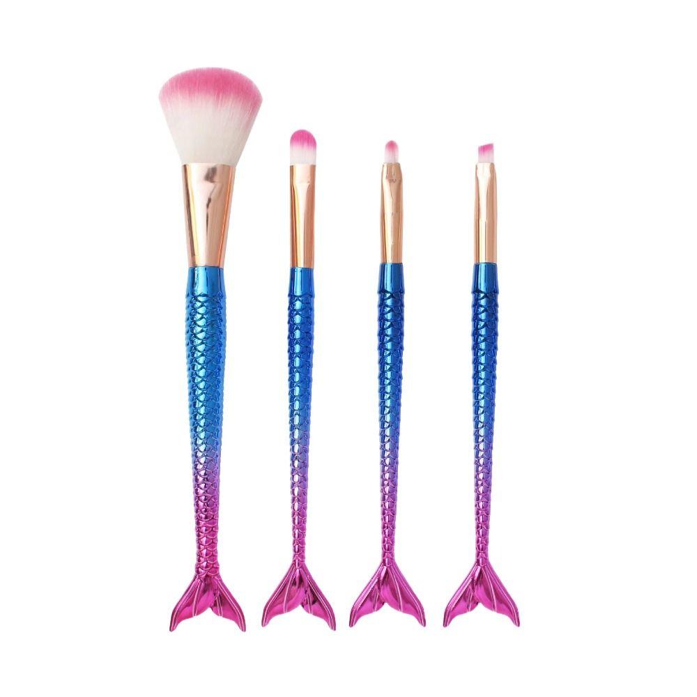 4pcs/set Soft Fiber Mermaid makeup brush Eye Shadow Brush Cosmetic Brush Kit Women