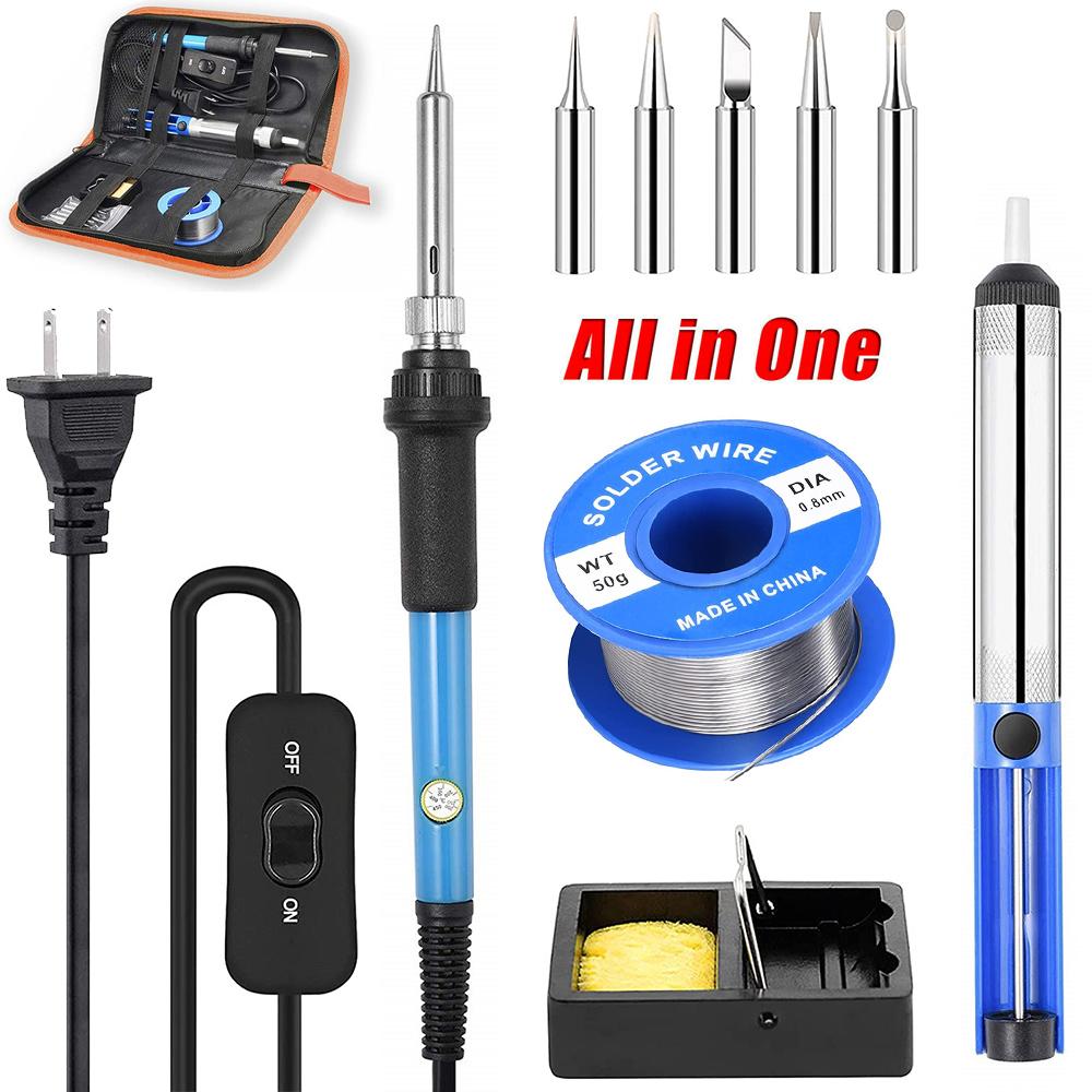 10-In-1 Portable 60W Soldering Iron Kit Heat Pencil Repair Soldering Gun Tool ON/OFF