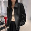 Stylish and Comfortable Loose-Fit Short Leather Jacket for Women In Autumn, Non-Crack Leather, Trendy and Luxurious Design