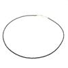 ko Black Spinel Necklace for Sterling Silver Black Thin [Silver One] Men, 925, [Extra 2mm, 45cm]