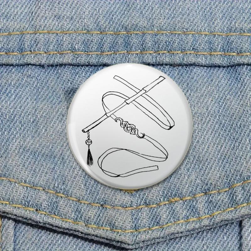 32/44/58 мм аниме Mo Dao Zu Shi брошь, булавки для одежды, аксессуары для рюкзака, мультяшная фигурка Lan Wangji/Wei Wuxian/Chen Qing Ling, значок