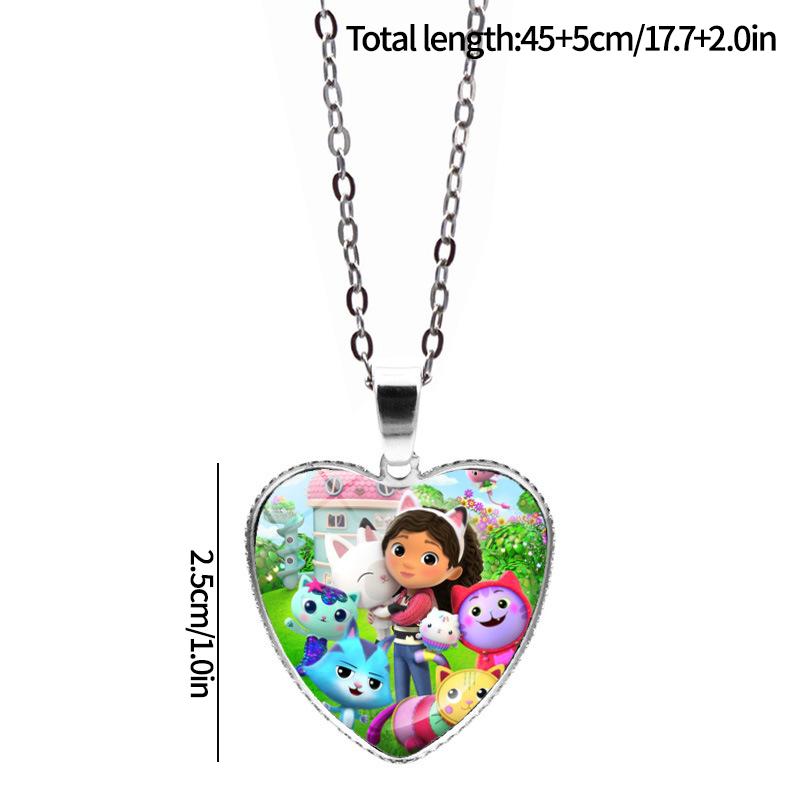 1/2Pcs Cute Gabby Dollhouse Beaded Bracelet Heart Shape Necklace Anime Figure Bracelets Choker Birthday Fans Gift Party Favor