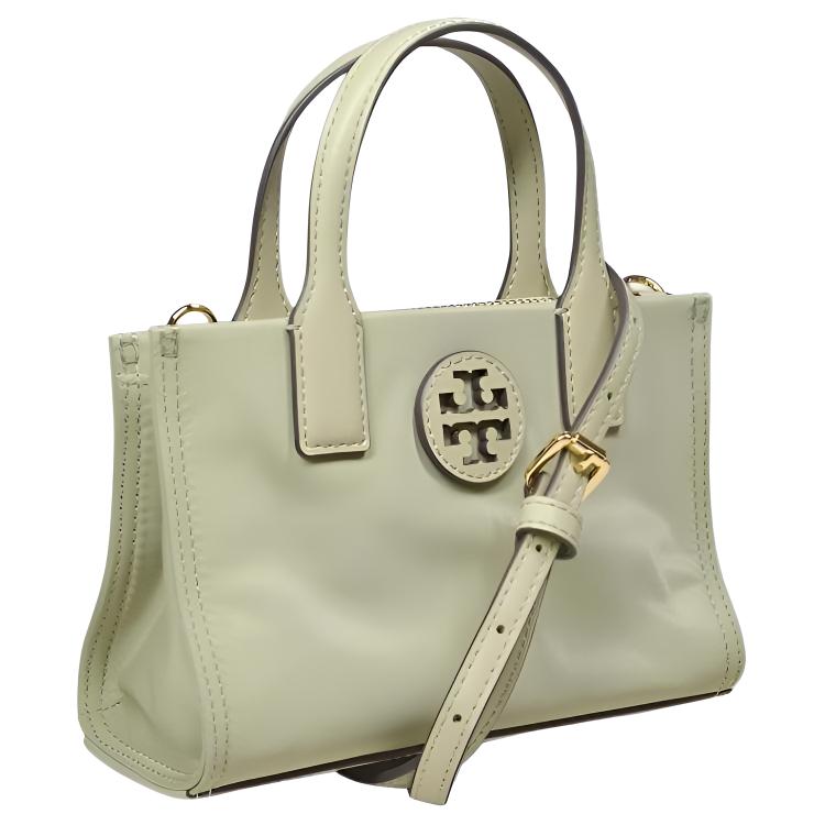 Tory Burch Элла Сумка-тоут из нейлона с двумя ручками и логотипом Мини Женские сумки-тоут Светло-желтая 146437-700
