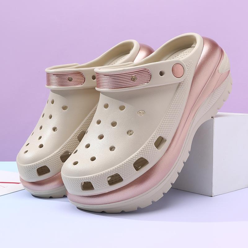 Летние женские туфли-сабо на платформе для женщин, толстые нескользящие пляжные сандалии, женские сандалии на танкетке из ЭВА, тапочки