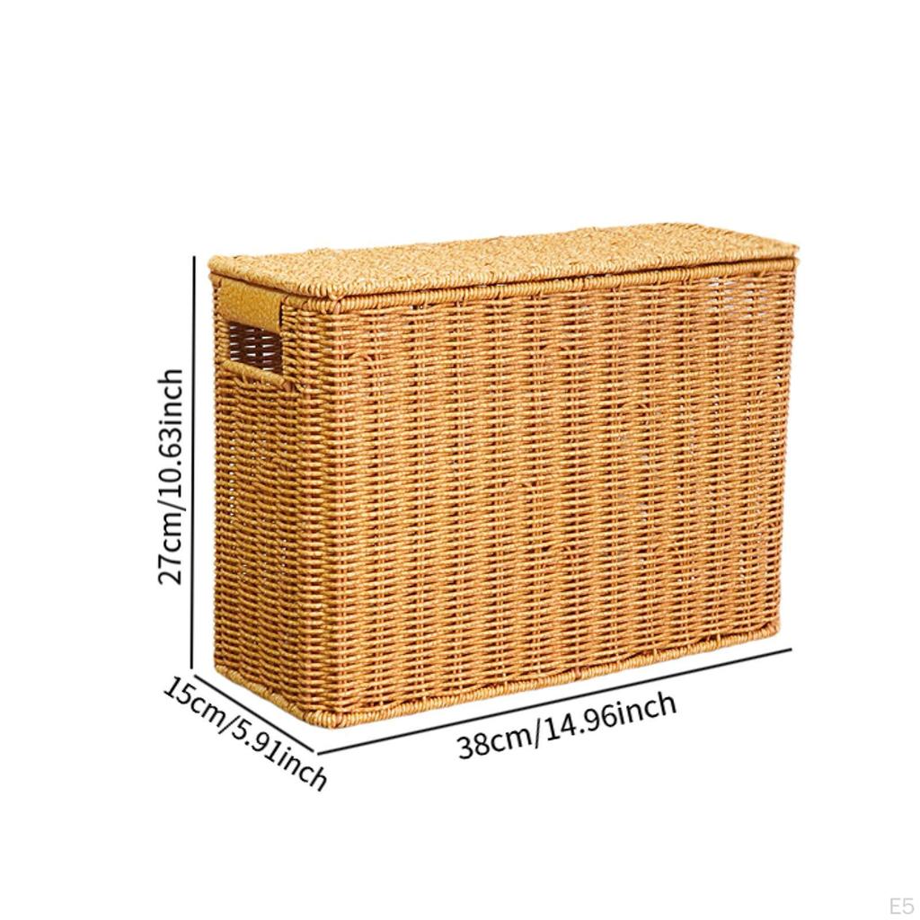 Узкий и высокий ящик для хранения журналов, легкий многофункциональный органайзер для мелочей с крышкой