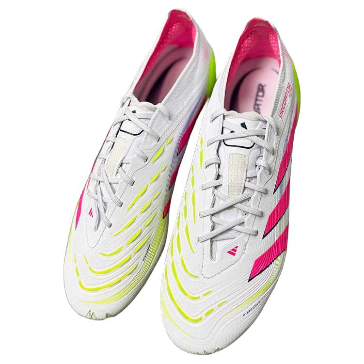 Adidas Predator Elite 25 Comfortable Versatile Non-Slip Durable Soccer Shoes Unisex Soccer Shoes White Pink JQ0905