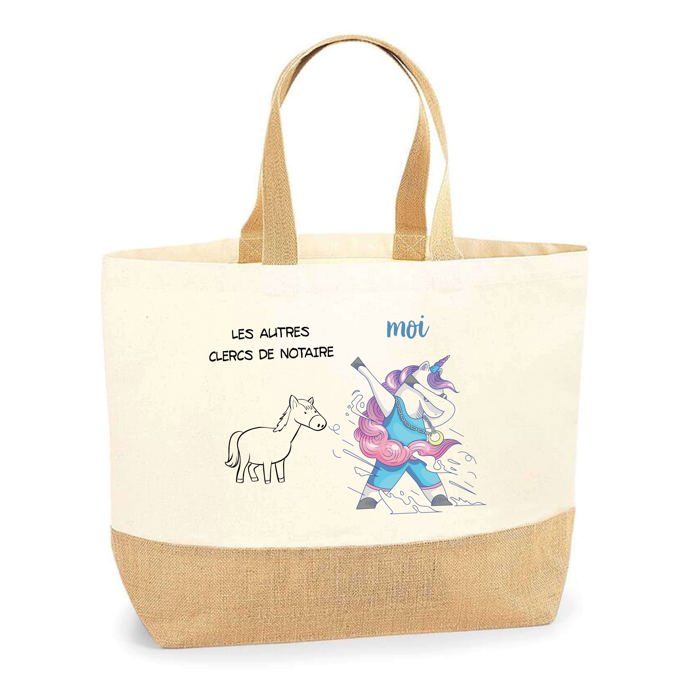 Tote bag - PLANETEE - Clercs de Notaire Les Autres vs Moi - Jute naturel - Fabriqué en France - Multicolore
