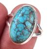 Natural Tibetan Turquoise Gemstone Handmade 925 Sterling Silver Ring Size 8 T9f21