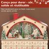 Light-up Advent calendar, fillable Advent calendar, 24 drawers, village scene, 36x10x34cm, natural wood