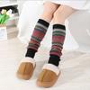 Камуфляжные гетры в богемном стиле, теплые наколенники, европейский и американский стиль, осень-зима, женские полосатые носки из махры с цветными блоками