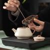 Ru kiln Kung Fu tea set, household personal special light luxury hotel single person one or two people side handle pot teacup tea tray