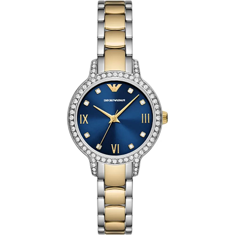 Emporio Armani Женские кварцевые часы Cleo Blue Bicolor AR11576