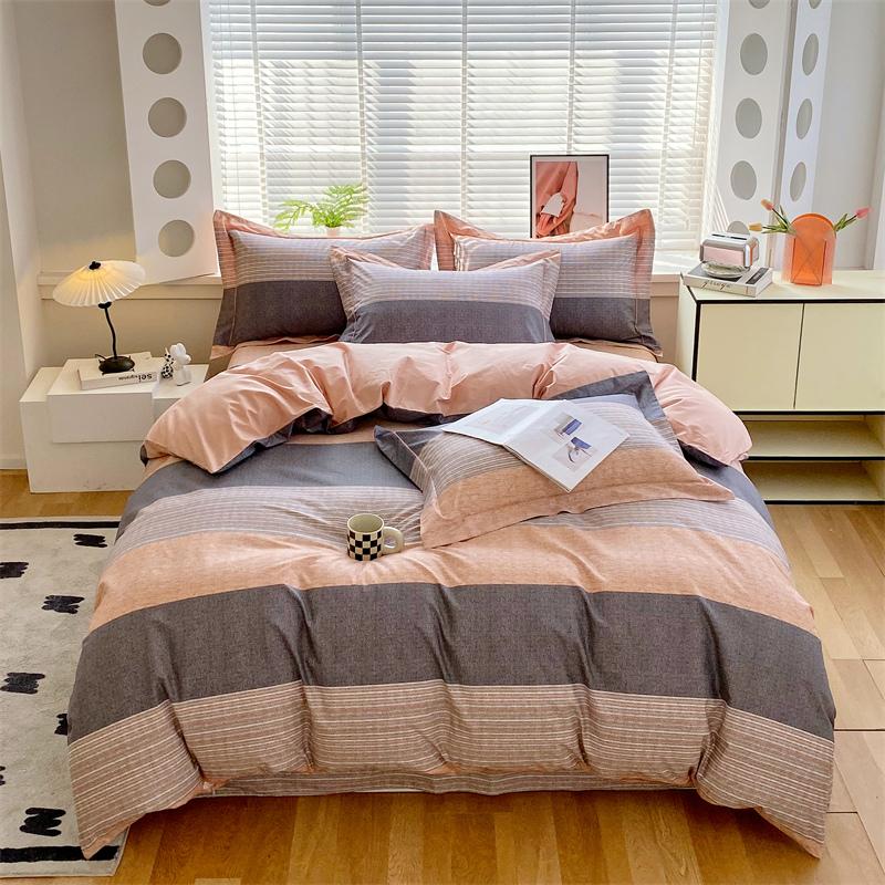 Premium 100% Cotton Bedding Set 3 Piece Duvet Cover Set (1 Duvet Cover 2 Pillowcase) Breathable Hypoallergenic Single/Double Bed