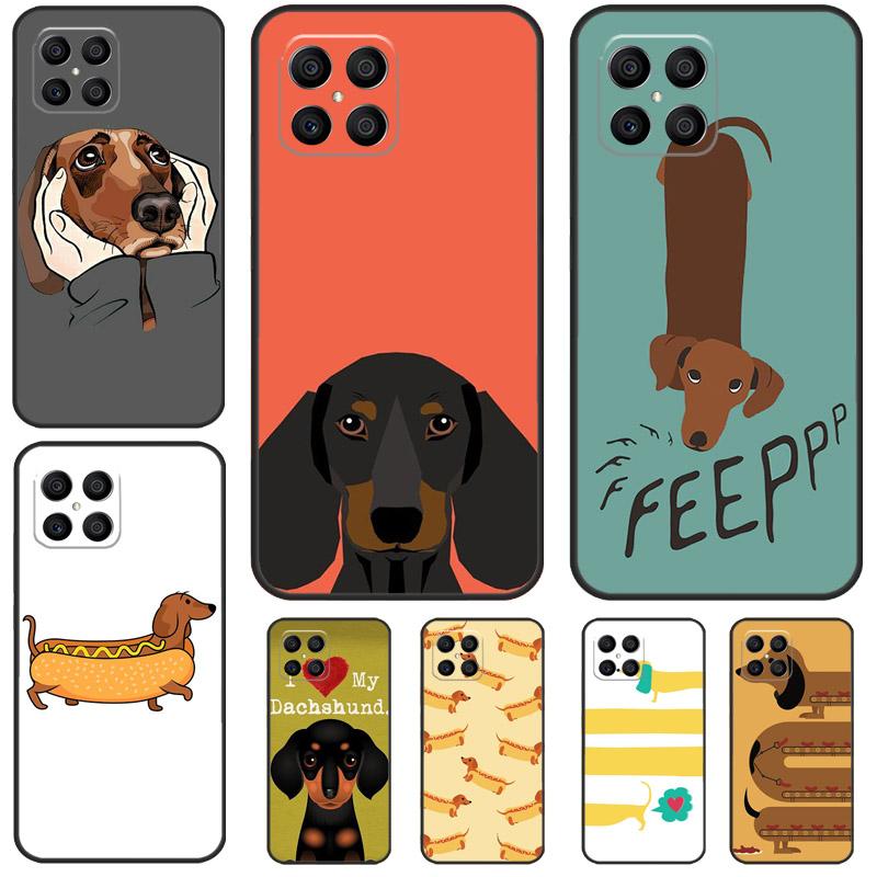 Cartoon Dachshund Sausage Dog Case For Honor 70 50 90 Lite Magic 6 5 Pro Cover For Honor X8a X9a X7a X6a X9b X8 X9 X7 8X