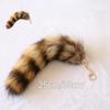 Plush Raccoon Tail Keyring Furry Animal Bag Charm 1pc Faux Fur Keychain with Soft Pompom for Purse and Keys