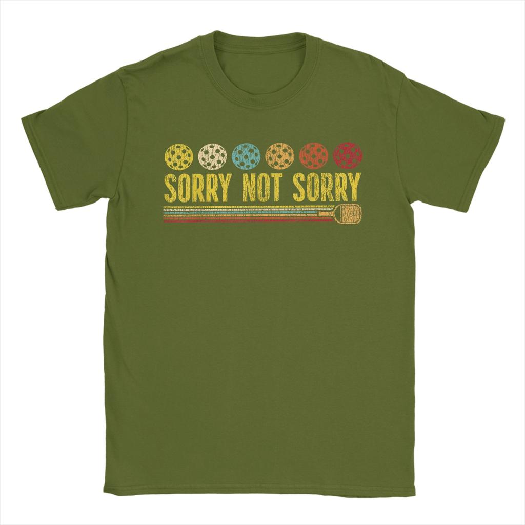 Casual T Shirt Summer Funny Pickleball Paddle Sorry Not Sorry Trending T Shirts Cotton Tee Shirt for Unisex Short Sleeve Clothes