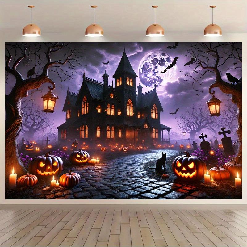 2D planar, Halloween-themed polyester fiber wall decoration - suitable for living room and bedroomzyc