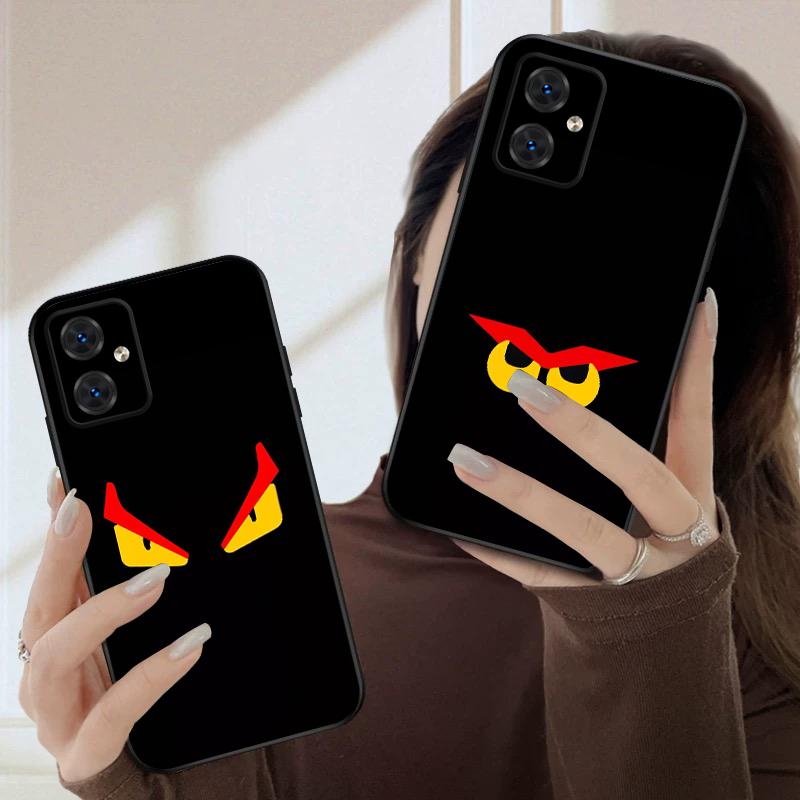 Два белых круглых глаза Для Motorola Moto G04 14 15 24 34 35 54 55 75 84 85 Edge 40 50 Fusion 60 Fusion силиконовый мягкий чехол для телефона