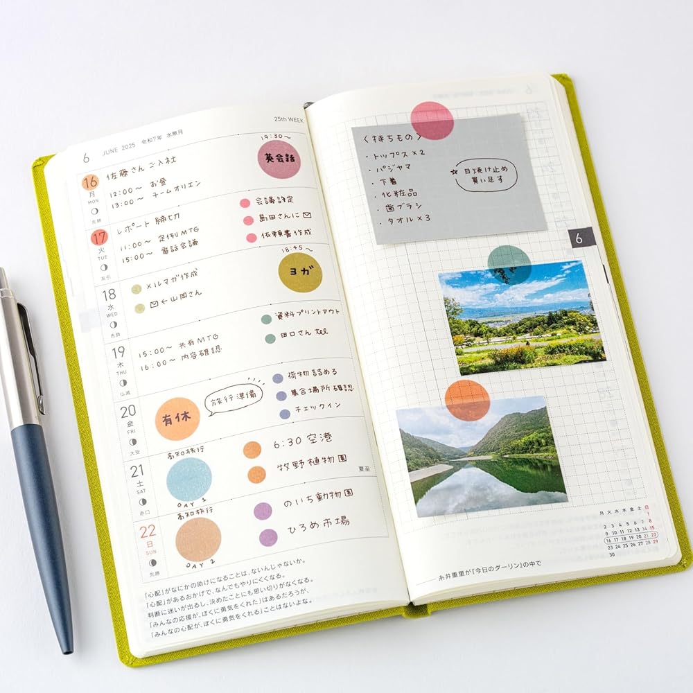 Hobonichi Techo Tsuki no Iro Прозрачные Круглые Наклейки 6 мм Аксессуары для Планера