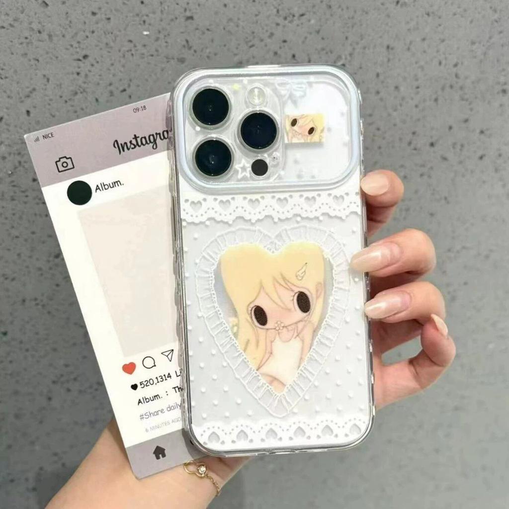 Lace love girl suitable for Apple 11promax mobile phone case girls high value Huawei pura11 Xiaomi 11