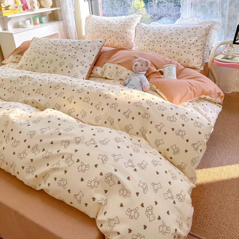 Высококачественная 100% хлопковая ткань, небольшой свежий напечатанный пододеяльник 200x230 Постельное белье 1 односпальная/двуспальная кровать, дышащая и приятная для кожи