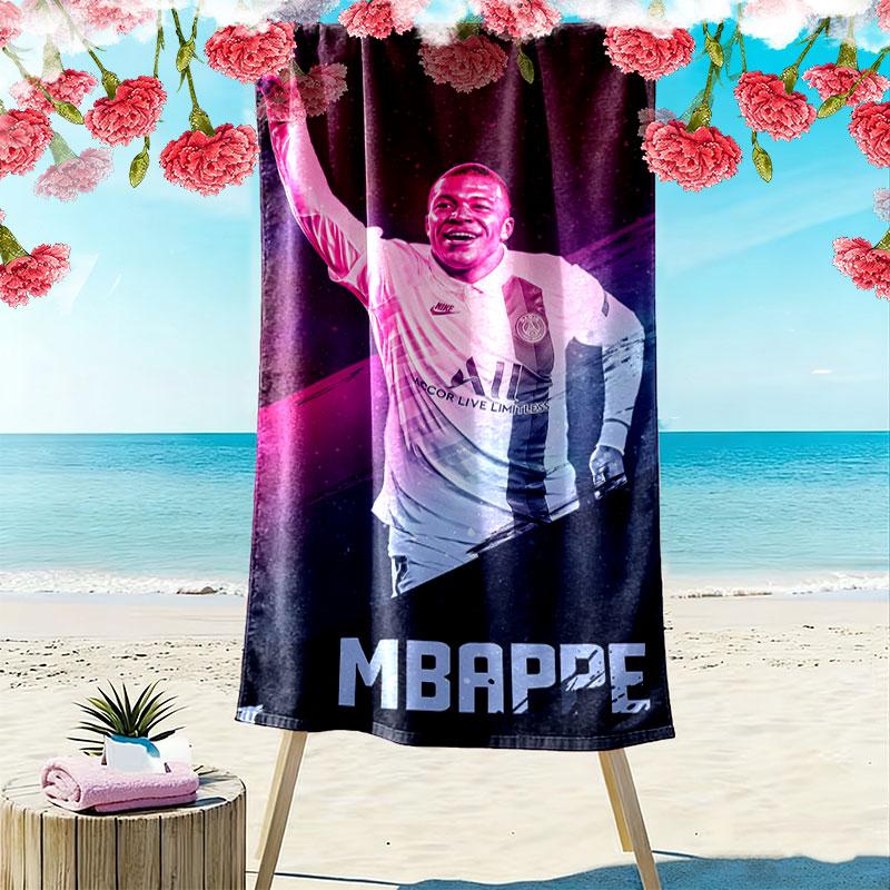 Kylian Mbappé Star Beach Towel, Large Soft Quick Dry Towel for Beach Camping Swimming