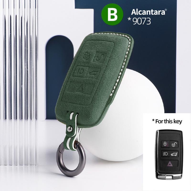 Suede Car Key Case Holder Keychain for Land Rover Range Rover Discovery 5 Sport 2018 2019 for Jaguar XEL E-PACE 2019 Accessories