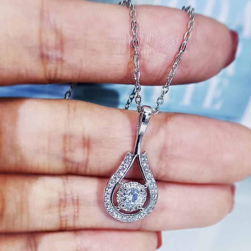 Ожерелье для женщин 18-каратное золото ключичная цепочка капля воды грушевидной формы кулон розовое золото 4A циркон ювелирные изделия