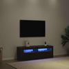 TV Cabinet in Black Oak Look 120 x 35 x 40 cm Engineered Wood