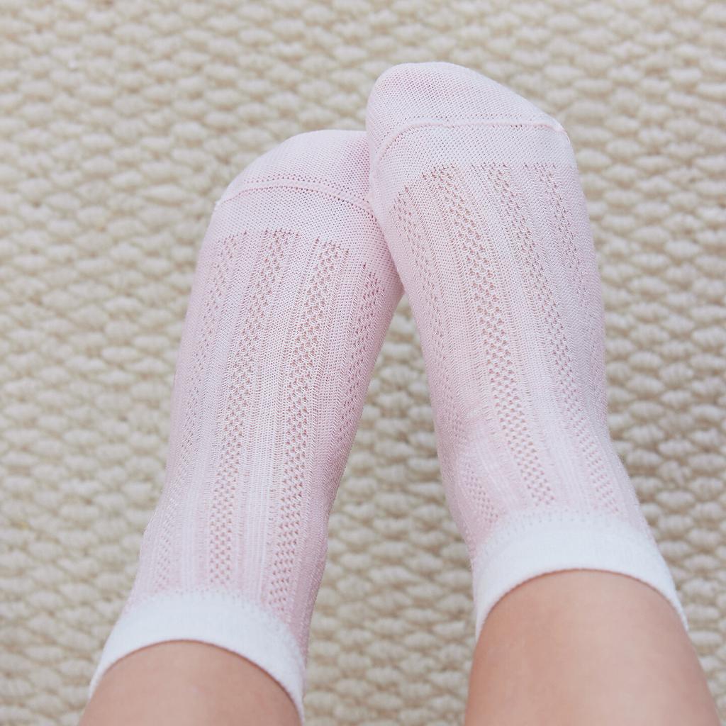 [2 Pair] Mini Balabala Children's Socks Soft and Elastic, Skin friendly, Breathable, Cute and Fun Stripe Contrast 26 Summer New Edition