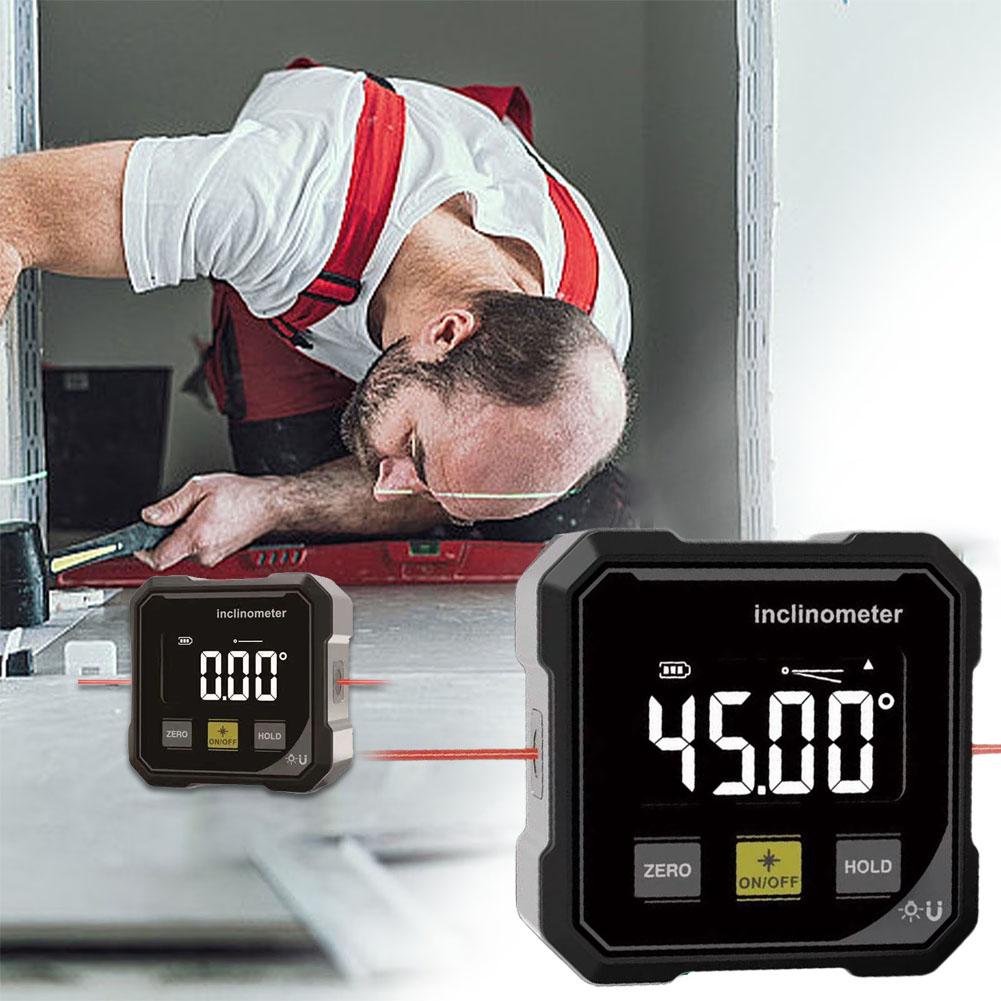 Laser Level with Digital Angle Finder Lazer Leveler Tool Digital Angle Gauge Wall Laser Level for Hanging Frames & Woodworking