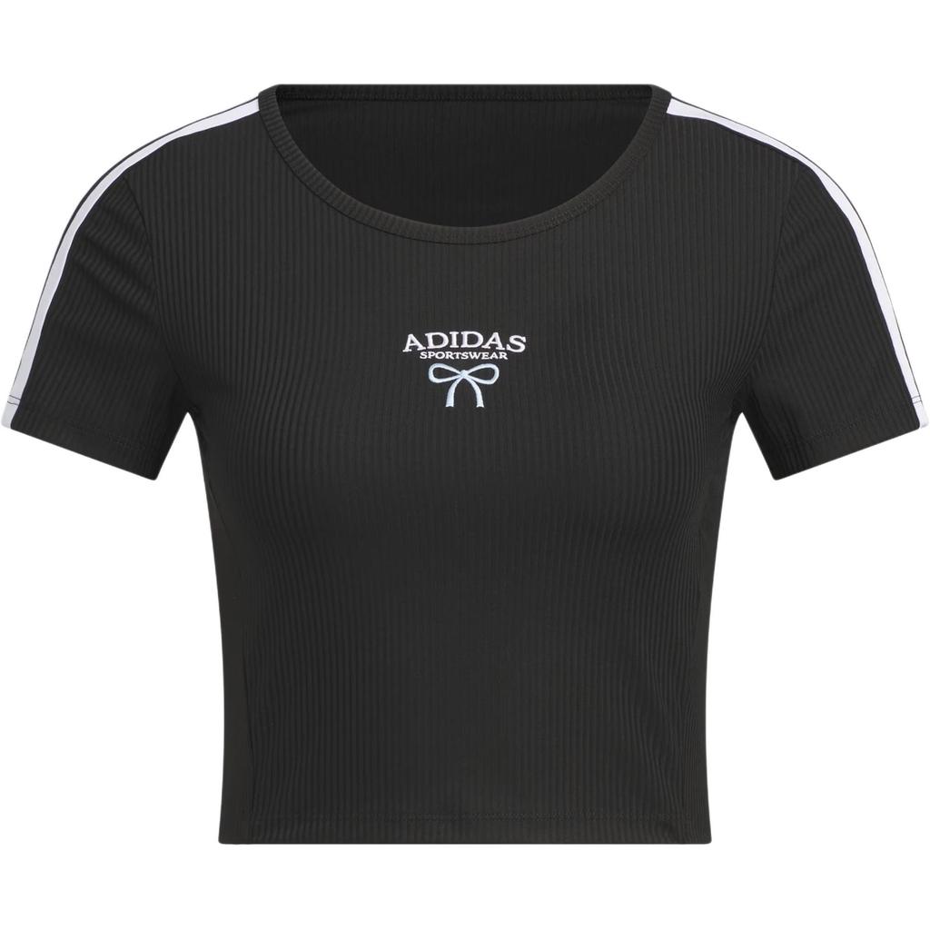 adidas Футболки женские черные с круглым вырезом умеренные KE5791