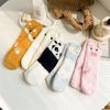 5pairs Penguin Animals Fleece Socks Pig Dog Sleeping Socks Women Sweet Winter Floor Socks  Women