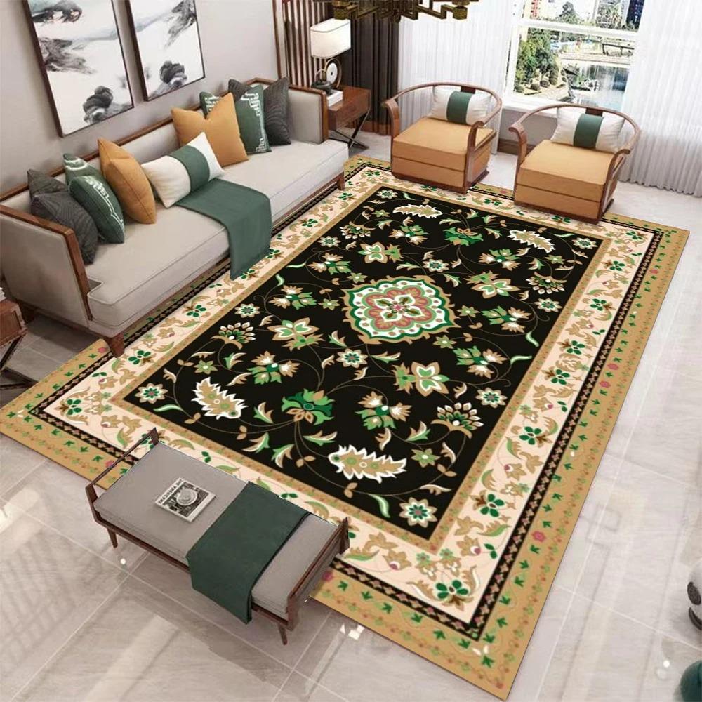 Красный Золотой Черный Традиционный Персидский Ковер Прочный Напольный Коврик для Гостиной Спальни Классический Роскошный Домашний Декор Ковер