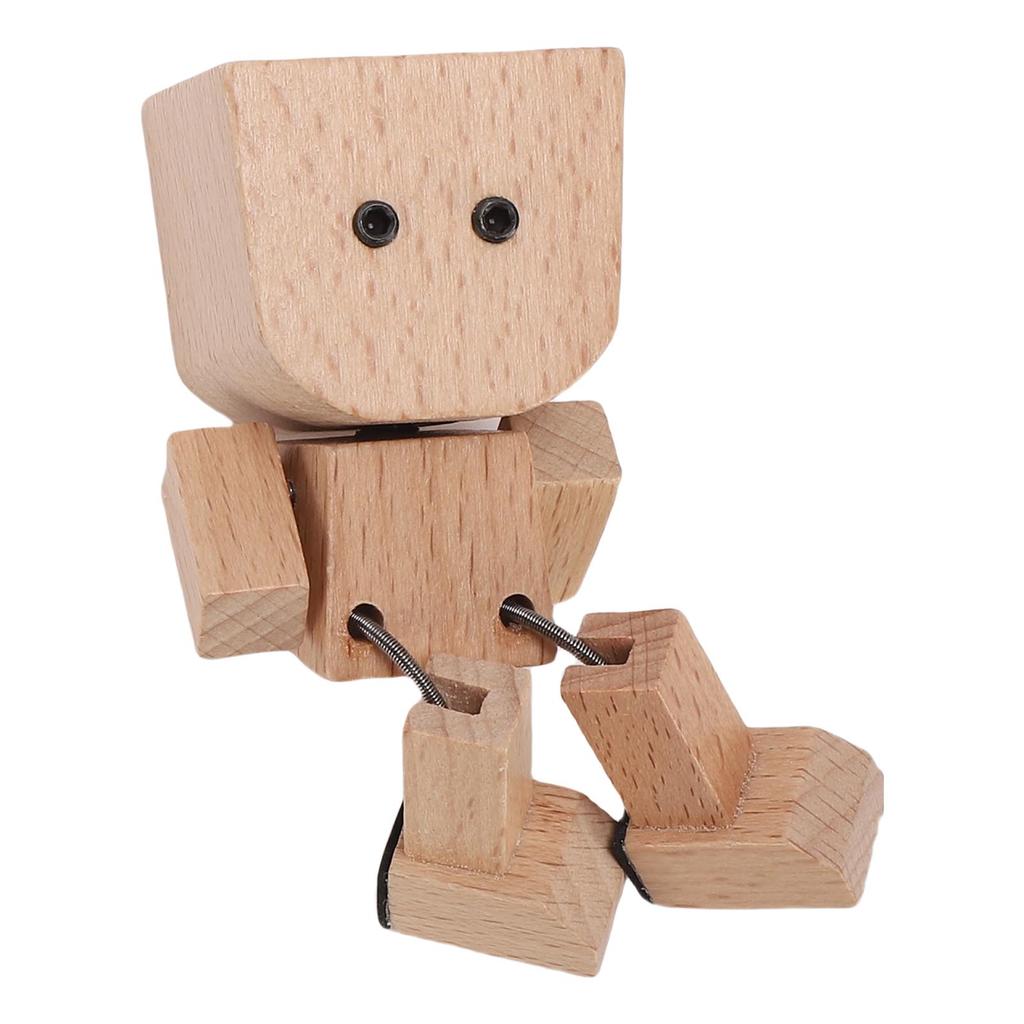 Трясущийся Деревянный Человек Магнитный Забавные Выражения Лица Трясущаяся Деревянная Кукла Фигурка для Стола Полки
